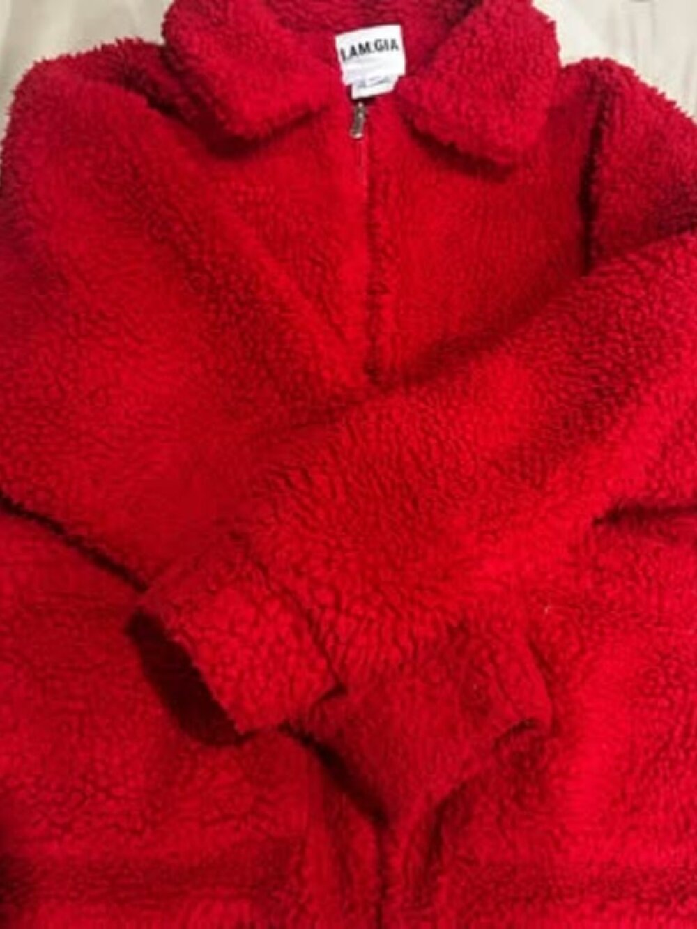 I.AM.GIA Red Teddy Sherpa Jacket - Oversized